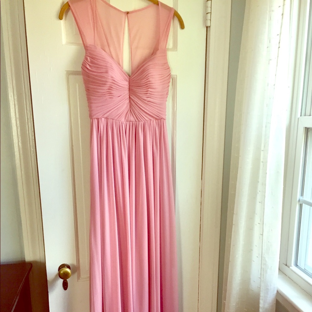 Alfred Sung blush bridesmaid dress Style D705